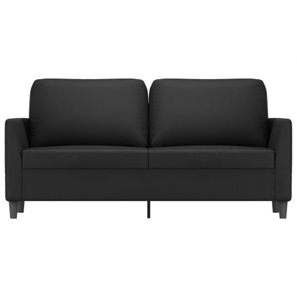 2-Sitzer-Sofa Schwarz 140 cm Kunstleder