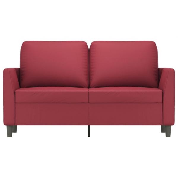 2-Sitzer-Sofa Weinrot 120 cm Kunstleder