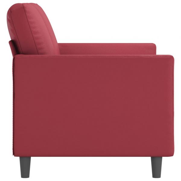 2-Sitzer-Sofa Weinrot 120 cm Kunstleder