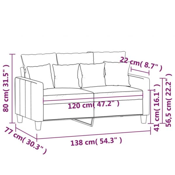 2-Sitzer-Sofa Braun 120 cm Stoff