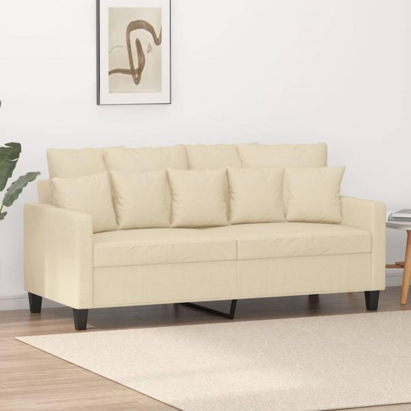 ARDEBO.de - 2-Sitzer-Sofa Creme 140 cm Stoff