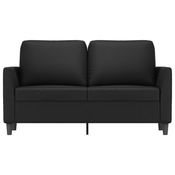 2-Sitzer-Sofa Schwarz 120 cm Kunstleder