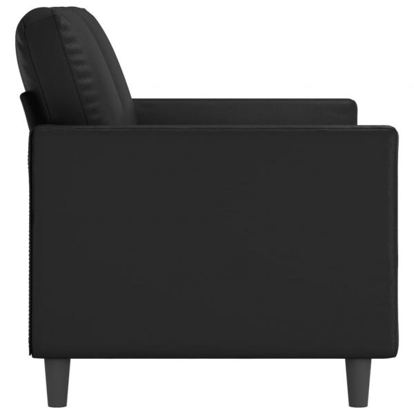 2-Sitzer-Sofa Schwarz 120 cm Kunstleder