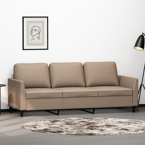 ARDEBO.de - 3-Sitzer-Sofa Cappuccino-Braun 180 cm Kunstleder