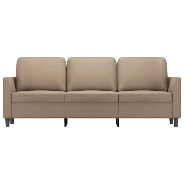 3-Sitzer-Sofa Cappuccino-Braun 180 cm Kunstleder