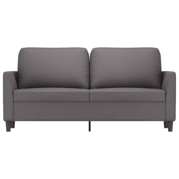 2-Sitzer-Sofa Grau 140 cm Kunstleder