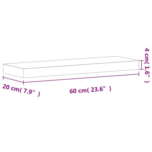 Wandregal 60x20x4 cm Massivholz Buche