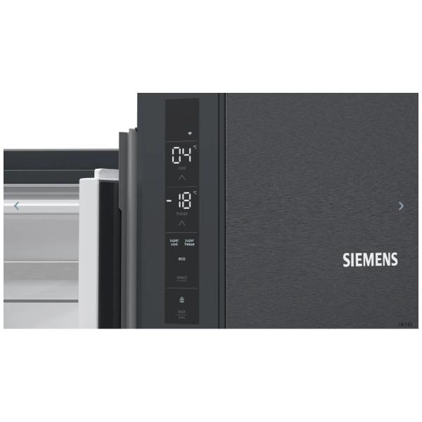 Siemens KF96NAXEA iQ300 Stand Kühl-Gefrierkombination, 91cm breit, 605L, NoFrost, French-Door, Home Connect, antifingerprint blackSteel