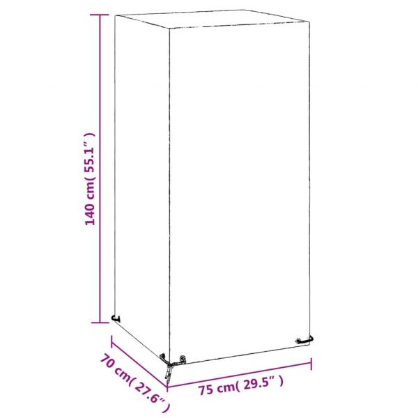 Abdeckung für Gartenstuhl 8 Ösen 75x70x140 cm Polyethylen