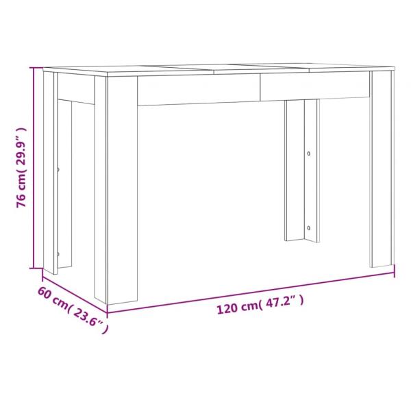 Esstisch Grau Sonoma 120x60x76 cm Holzwerkstoff