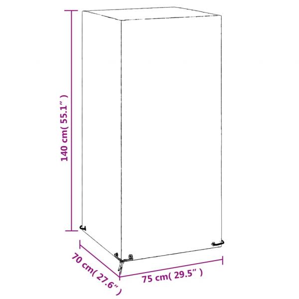 Abdeckungen für Gartenstühle 2 Stk. 8 Ösen 75x70x140 cm