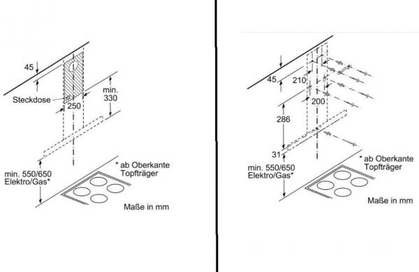 Bosch DWB97IM50 Serie 4 Wandesse, 90 cm breit, Ab-/Umluft, Box-Design, Edelstahl