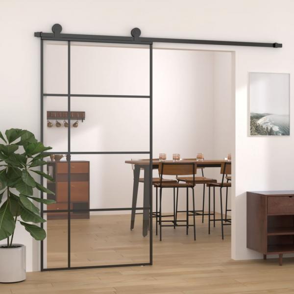 ARDEBO.de - Schiebetür ESG Glas und Aluminium 102,5x205 cm Weiß