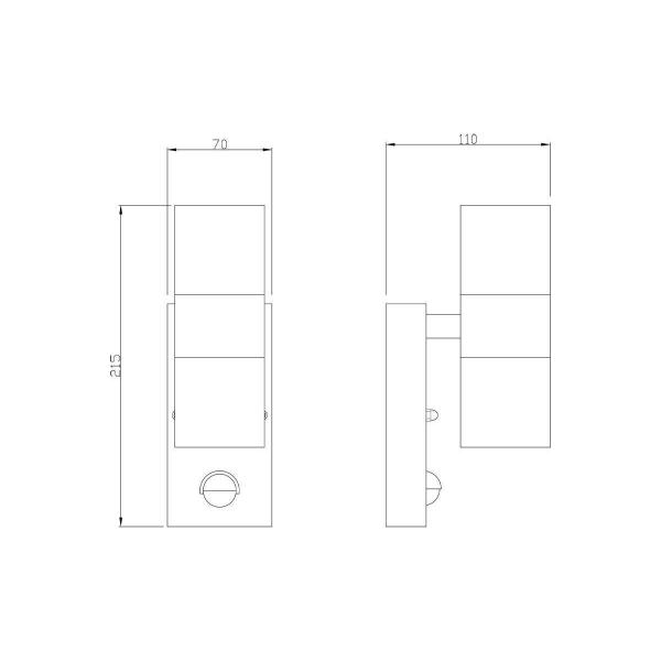 DEKO-LIGHT  Zilly Up and Down Motion Wandaufbauleuchte, 2xmax. 35 W, 220-240 V/AC, 50 / 60 Hz, silber (731007)