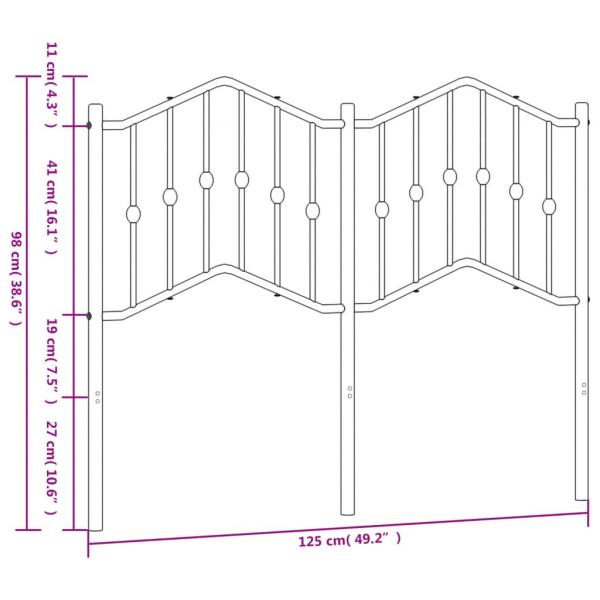 Kopfteil Metall Weiß 120 cm