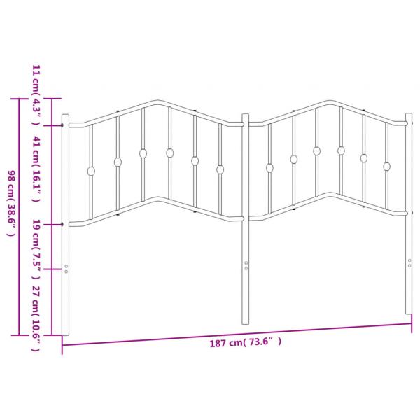 Kopfteil Metall Weiß 180 cm