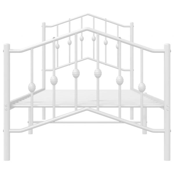 Bettgestell mit Kopf- und Fußteil Metall Weiß 80x200 cm