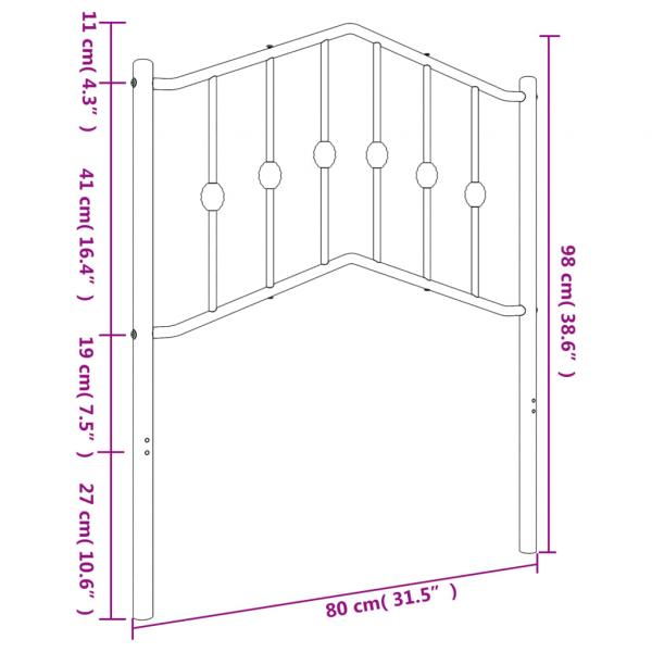 Kopfteil Metall Weiß 75 cm