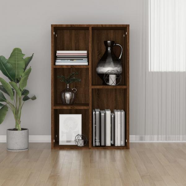 ARDEBO.de - Bücherregal/Sideboard Braun Eiche 50x25x80 cm Holzwerkstoff