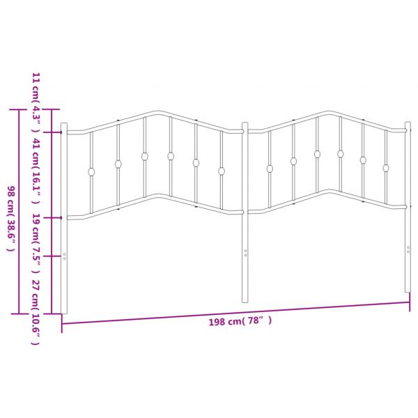 Kopfteil Metall Weiß 193 cm