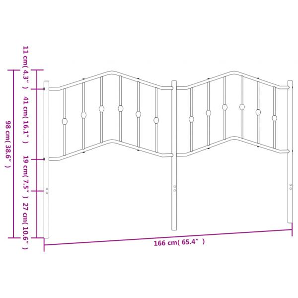 Kopfteil Metall Weiß 160 cm