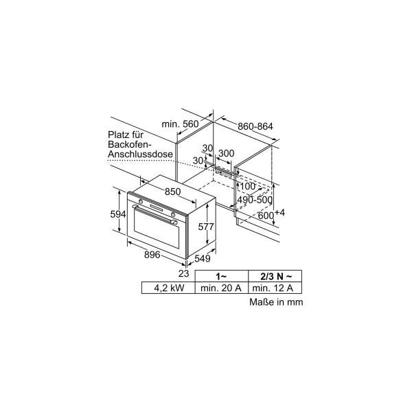 Siemens VB578D0S0 iQ500 EEK: A+ Einbaubackofen, 90 cm breit, 112l, activeClean, Schnellaufheizung, lightControl, Edelstahl