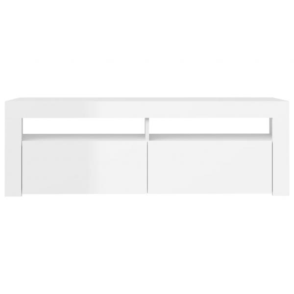 TV-Schrank mit LED-Leuchten Hochglanz-Weiß 120x35x40 cm