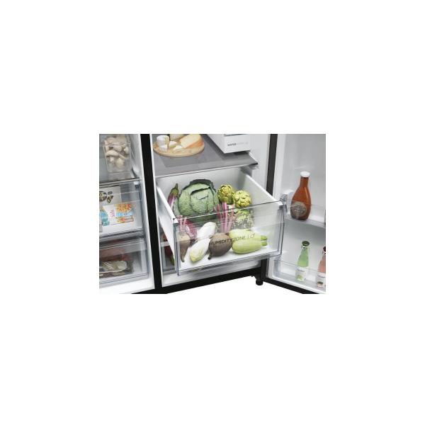 Haier HSW79F18DIPT Stand Side-by-Side Kombination, 90,5 cm breit, 601 L, NoFrost, Wasser-/und Eisspender, Wassertank, Urlaubsfunktion, Schnellkühlen, Schnellgefrieren, Slate black