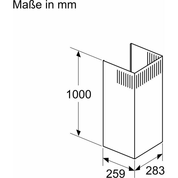 Neff Z51BXK0S1 Kaminverlängerung, 1000 mm, schwarz