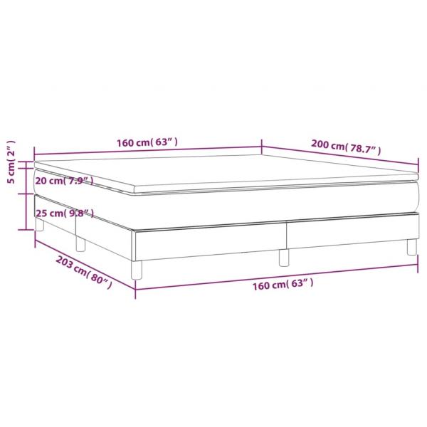 Boxspringbett mit Matratze Dunkelbraun 160x200 cm Stoff