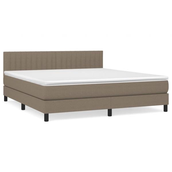 Boxspringbett mit Matratze Taupe 160x200 cm Stoff