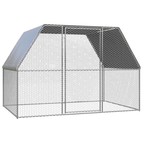 ARDEBO.de - Outdoor-Hühnerkäfig 3x2x2 m Verzinkter Stahl