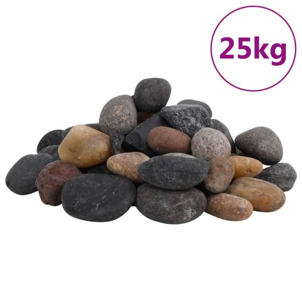 ARDEBO.de - Polierte Kiesel 25 kg Mehrfarbig 5-8 cm