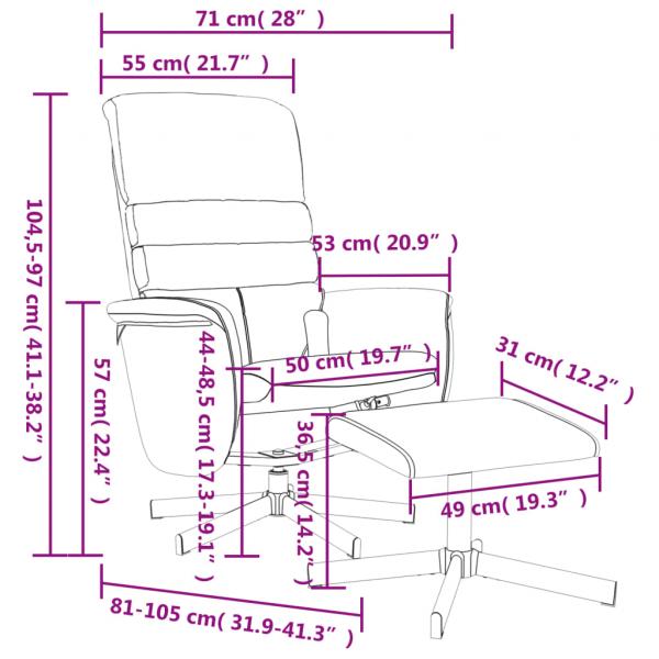 Massagesessel mit Fußhocker Schwarz Kunstleder