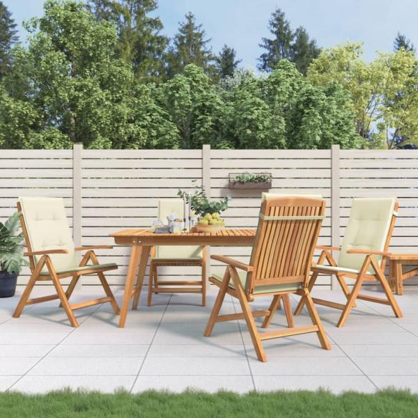 ARDEBO.de - Gartenstühle mit Kissen 4 Stk. Massivholz Teak