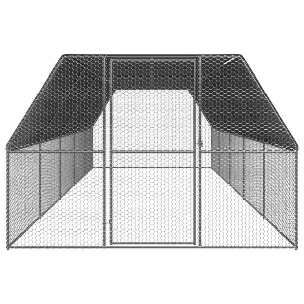 Outdoor-Hühnerkäfig 3x10x2 m Verzinkter Stahl