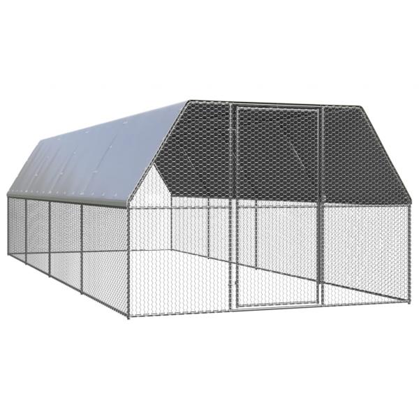 ARDEBO.de - Outdoor-Hühnerkäfig 3x8x2 m Verzinkter Stahl