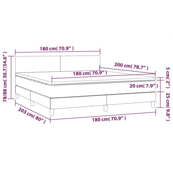 Boxspringbett mit Matratze & LED Blau 180x200 cm Stoff