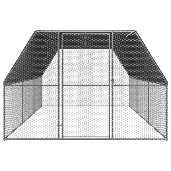 Outdoor-Hühnerkäfig 3x6x2 m Verzinkter Stahl