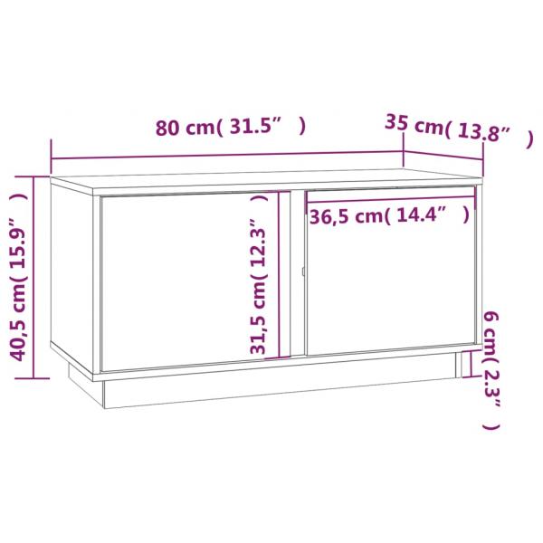 TV-Schrank Honigbraun 80x35x40,5 cm Massivholz Kiefer