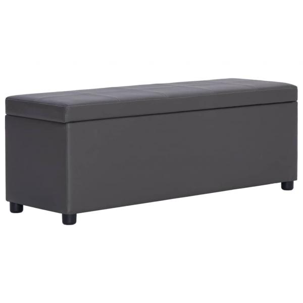 ARDEBO.de - Bank mit Staufach 116 cm Grau Kunstleder