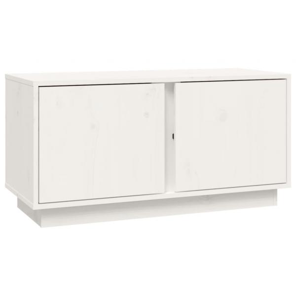 TV-Schrank Weiß 80x35x40,5 cm Massivholz Kiefer