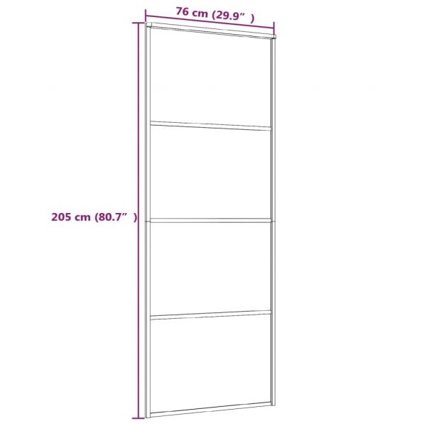 Schiebetür ESG-Glas und Aluminium mattiert 76x205 cm Schwarz