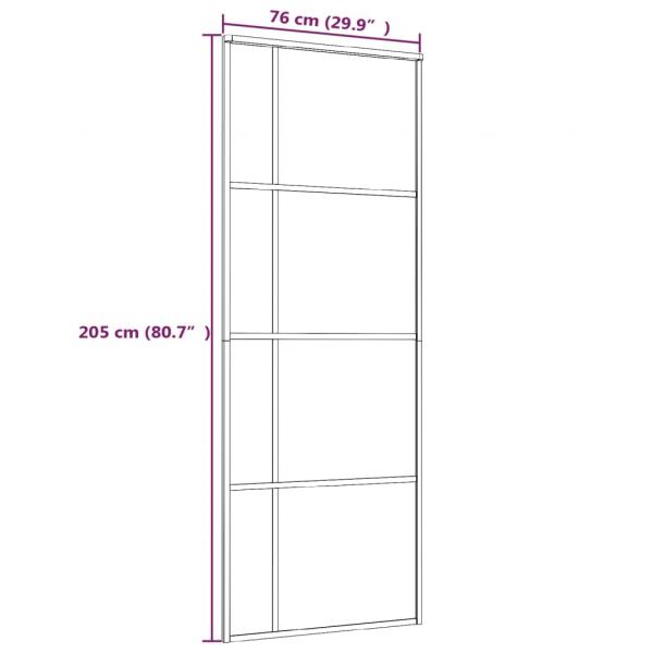 Schiebetür ESG-Glas und Aluminium mattiert 90x205 cm Schwarz