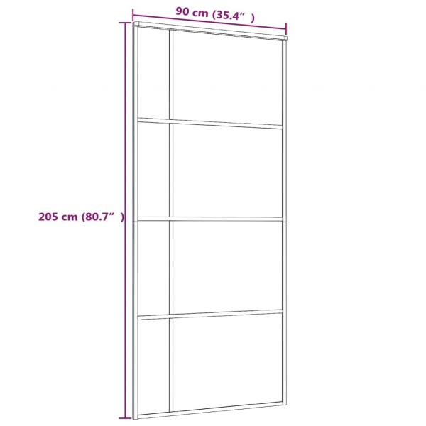 Schiebetür ESG-Glas und Aluminium 90x205 cm Schwarz