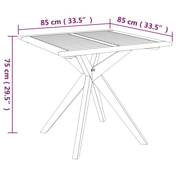 Gartentisch 85x85x75 cm Massivholz Akazie