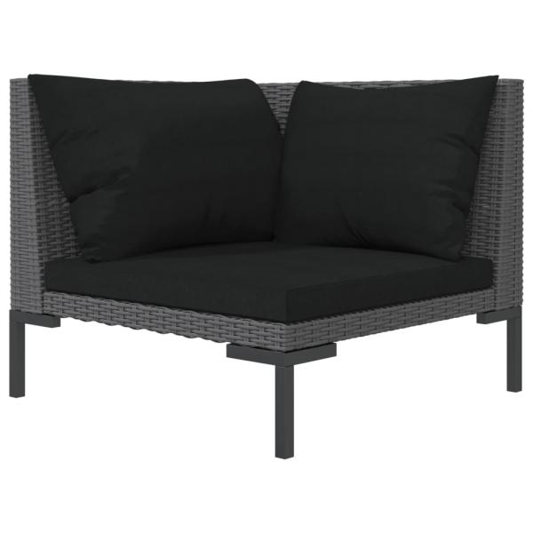 Gartensofa mit Kissen Halbrundes Poly Rattan