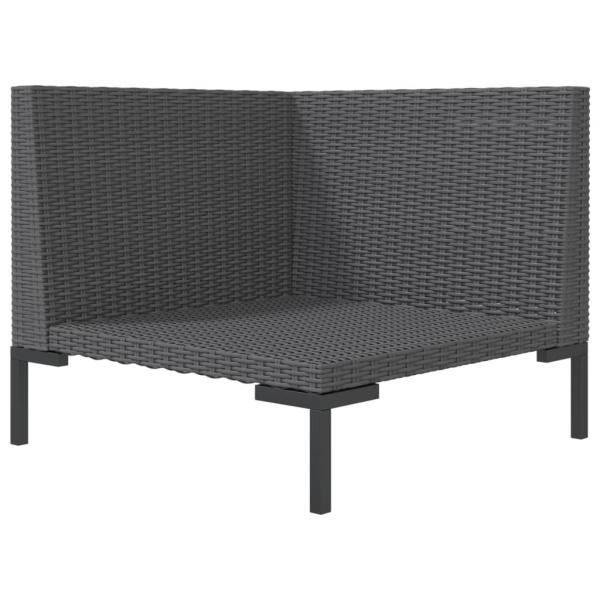 Gartensofa mit Kissen Halbrundes Poly Rattan