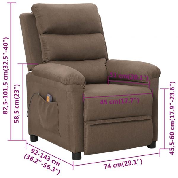 Massagesessel Taupe Stoff