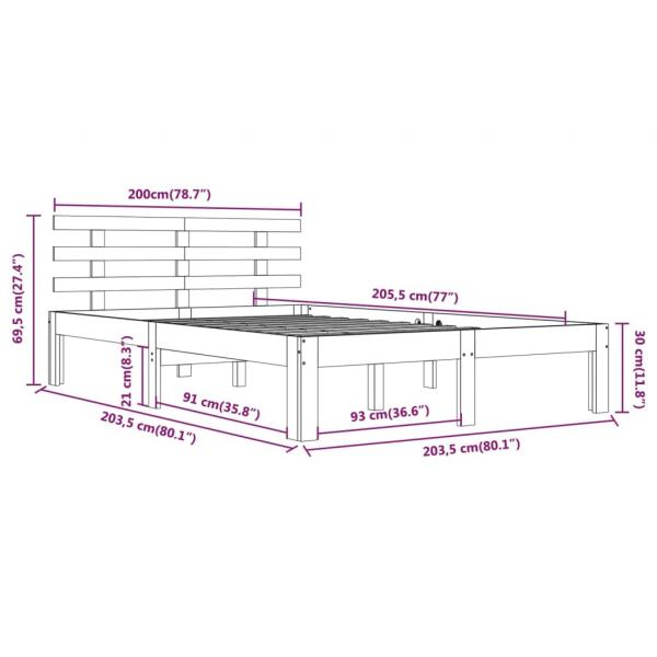 Massivholzbett Weiß 200x200 cm